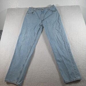 Vintage Levis 545 Jeans Mens 34x32 True Light Wash Blue Denim Loose Fit 90s USA
